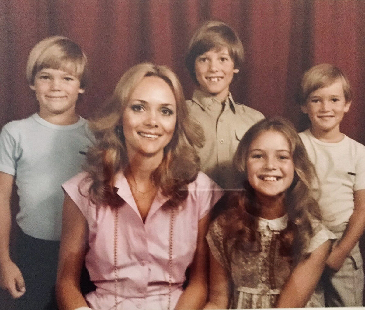 Barrett Preston Busschau's family in South Africa: a vintage studio portrait of his mother with her four children